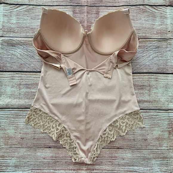 NWT! ⭐️ Spree Intimates • Lace Trim Push Up Bodysuit - Color Nude, Size 1X - Picture 14 of 16